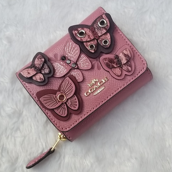 Coach Handbags - Coach Trifold Wallet with Butterfly Appliq…